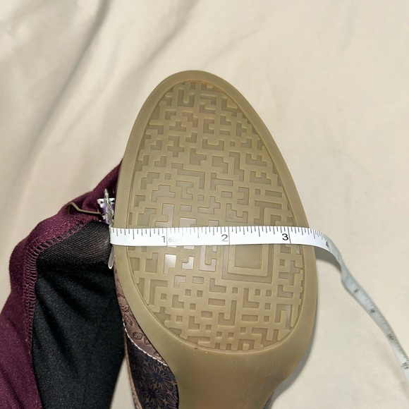 L'ATISTE Adel Vice Fleur Heeled Oxfords Dark Plum - Picture 9 of 11